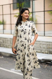 Cream Blossom Cotton Coord Set