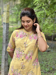 Yellow Floral Cotton Coord Set