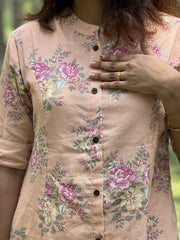 Peach Floral Cotton Coord Set