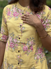 Yellow Floral Cotton Coord Set