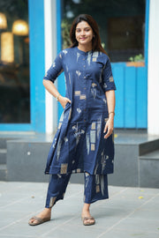 Modern Navy Floral Cotton Co-ord Set