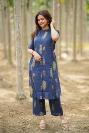 Navy Royal Mughal Cotton Co-ord Set
