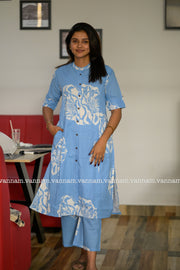 Clear Blue Cotton Co-ord Set