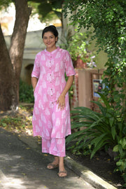 Pastel Pink Cotton Coord Set