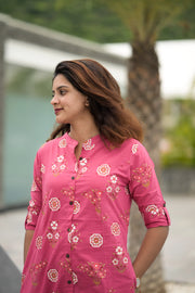 Pink Floral Cotton Coord Set