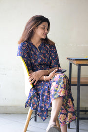 Navy Floral Cotton Coord Set