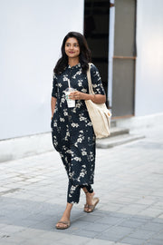 Black Blossom Coord Set