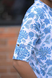 Blue Floral Cotton Coord Set