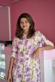 Floral Lavender Cotton Co-Ord Set