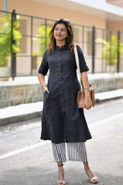 Black Stripes Cotton Co-Ord Set