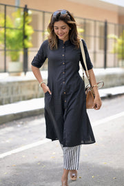 Black Stripes Cotton Co-Ord Set