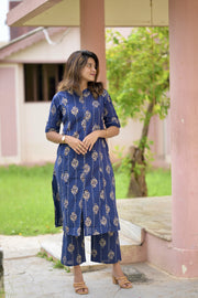 Ethnic Blue Cotton Co-Ord Set
