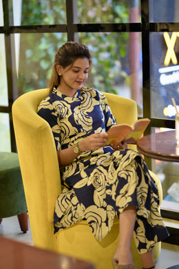 Navy Rose Cotton Co-Ord Set