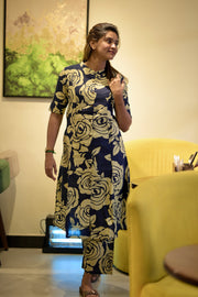 Navy Rose Cotton Co-Ord Set