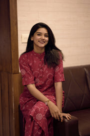 Red Bandhani Cotton Co-ord Set