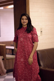 Red Bandhani Cotton Co-ord Set