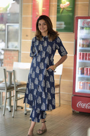 Blue Cotton Coord Set