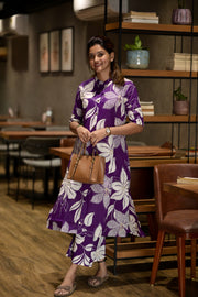 Violet Blossom Cotton Co-ord Set