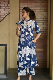 Blue Secret Blossom Cotton Co-Ord Set