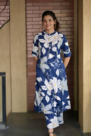 Blue Secret Blossom Cotton Co-Ord Set