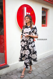 Black Floral Cotton Co-ord Set
