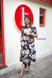 Black Floral Cotton Co-ord Set