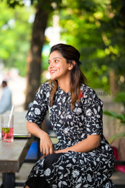 Ethnic Black Cotton Co-ord Set