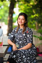 Ethnic Black Cotton Co-ord Set