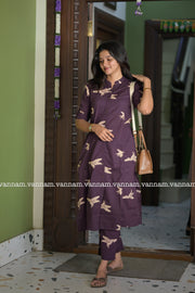 Purple Luckybird Cotton Co-ord Set