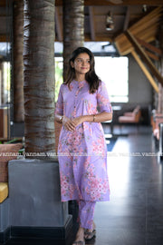 Lavender Cherry Blossom Cotton Co-ord Set