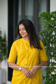 Yellow Bandhani Cotton Co-ord Set