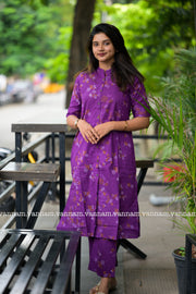 Vibrant Purple Cotton Co-ord Set