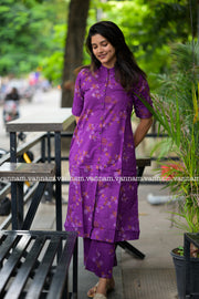 Vibrant Purple Cotton Co-ord Set