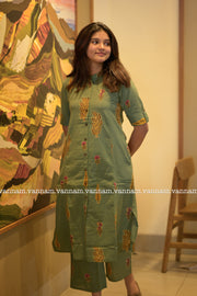 Green Royal Mughal Cotton Co-ord Set