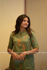 Green Royal Mughal Cotton Co-ord Set