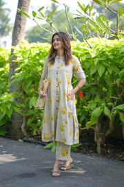 Yellow Bubbles Cotton Coord Set