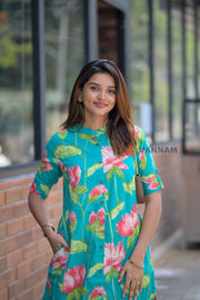 Green Lotus Cotton Coord Set