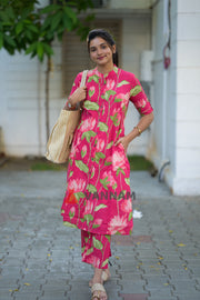 Pink Lotus Cotton Coord Set