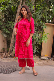 Fuchsia Pink Bandhani Cotton Co-ord Set