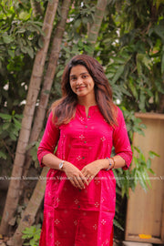 Fuchsia Pink Bandhani Cotton Co-ord Set