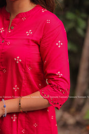 Fuchsia Pink Bandhani Cotton Co-ord Set