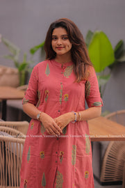 Pink Royal Mughal Cotton Co-ord Set