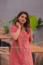 Pink Royal Mughal Cotton Co-ord Set