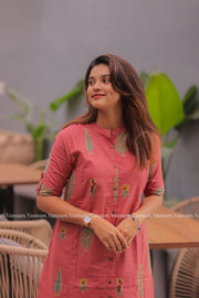 Pink Royal Mughal Cotton Co-ord Set