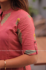 Pink Royal Mughal Cotton Co-ord Set