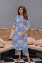 Blue Wildflower Cotton Co-ord Set