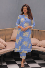 Blue Wildflower Cotton Co-ord Set