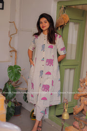 Ivory Elephant Cotton Co-ord Set