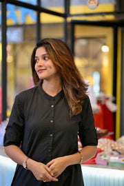 Black Floral Cotton Coord Set