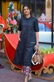 Black Floral Cotton Coord Set